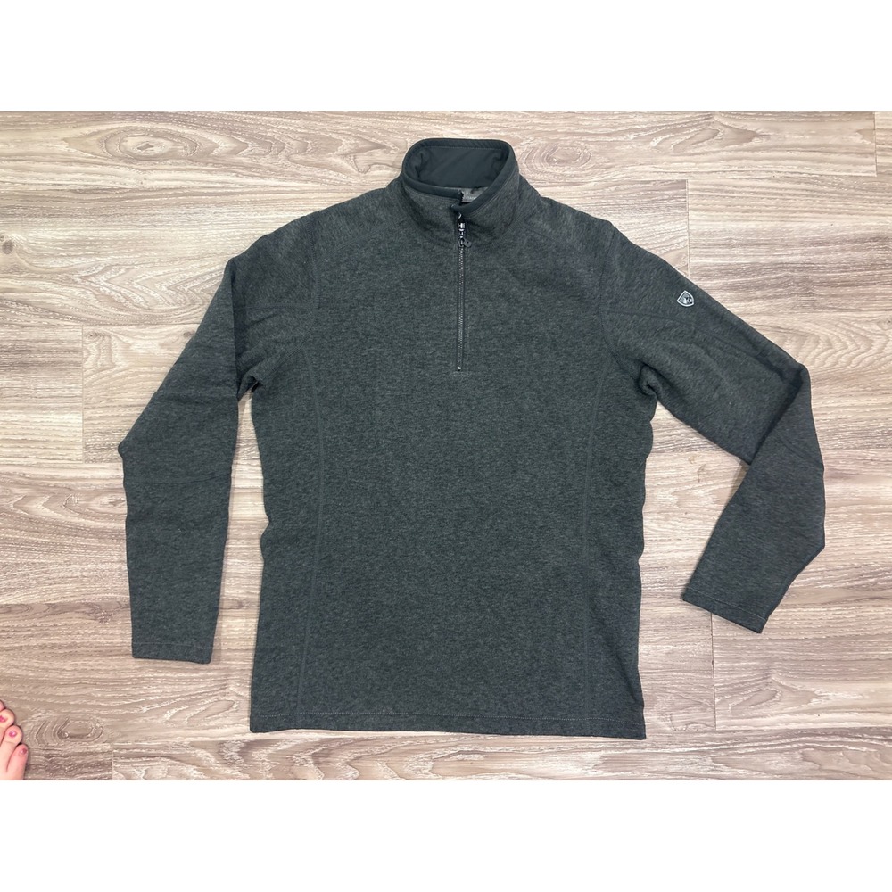 Kuhl Revel 1/4 Zip Pullover Mens Small Charcoal Heather Gray Fleece Sweater